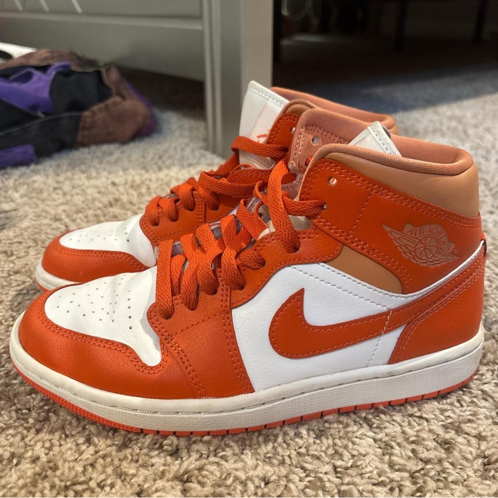 Orange and White Mid Jordan 1’s